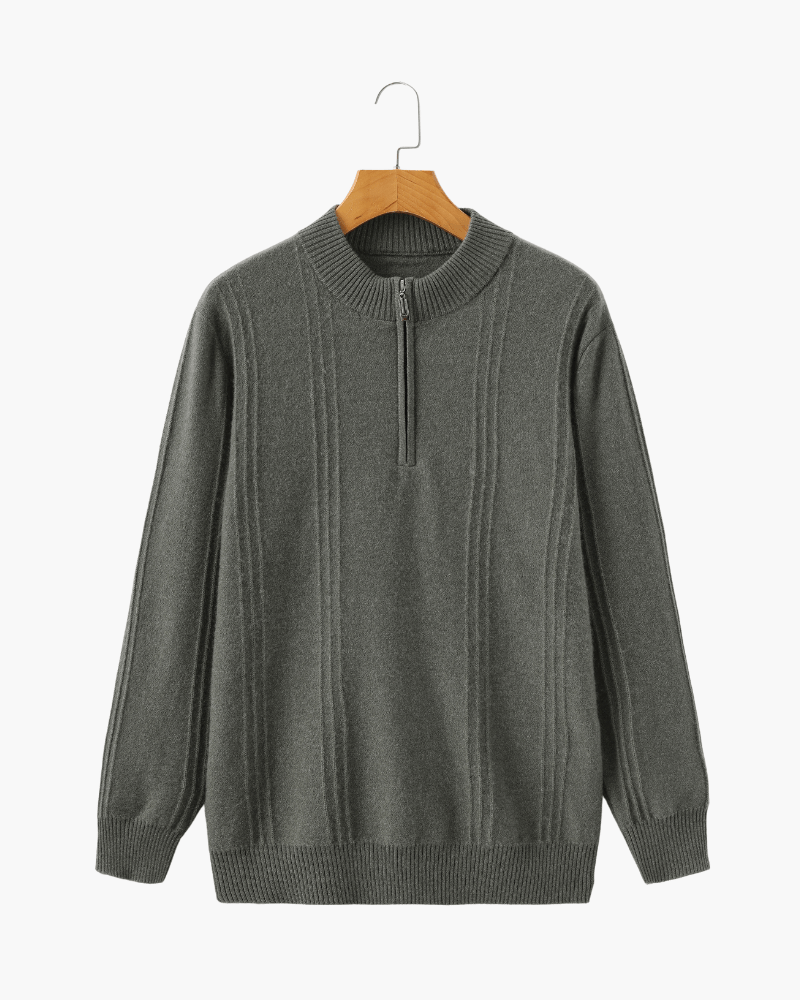 100% Cashmere Ribbed Half Zip – photo 11