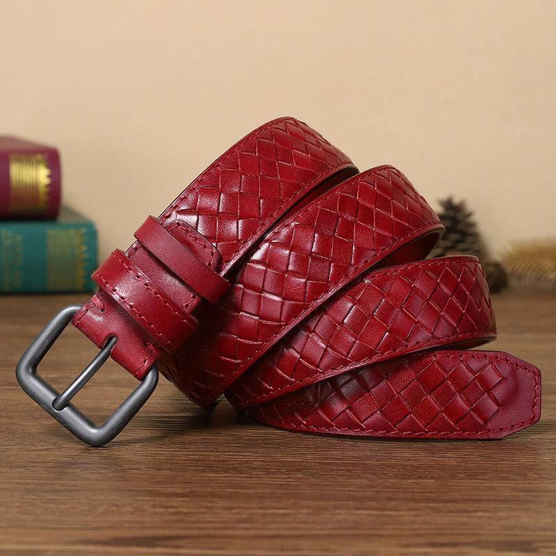 Casual Braided Leather Belt, Anatol Model For Men – photo 4