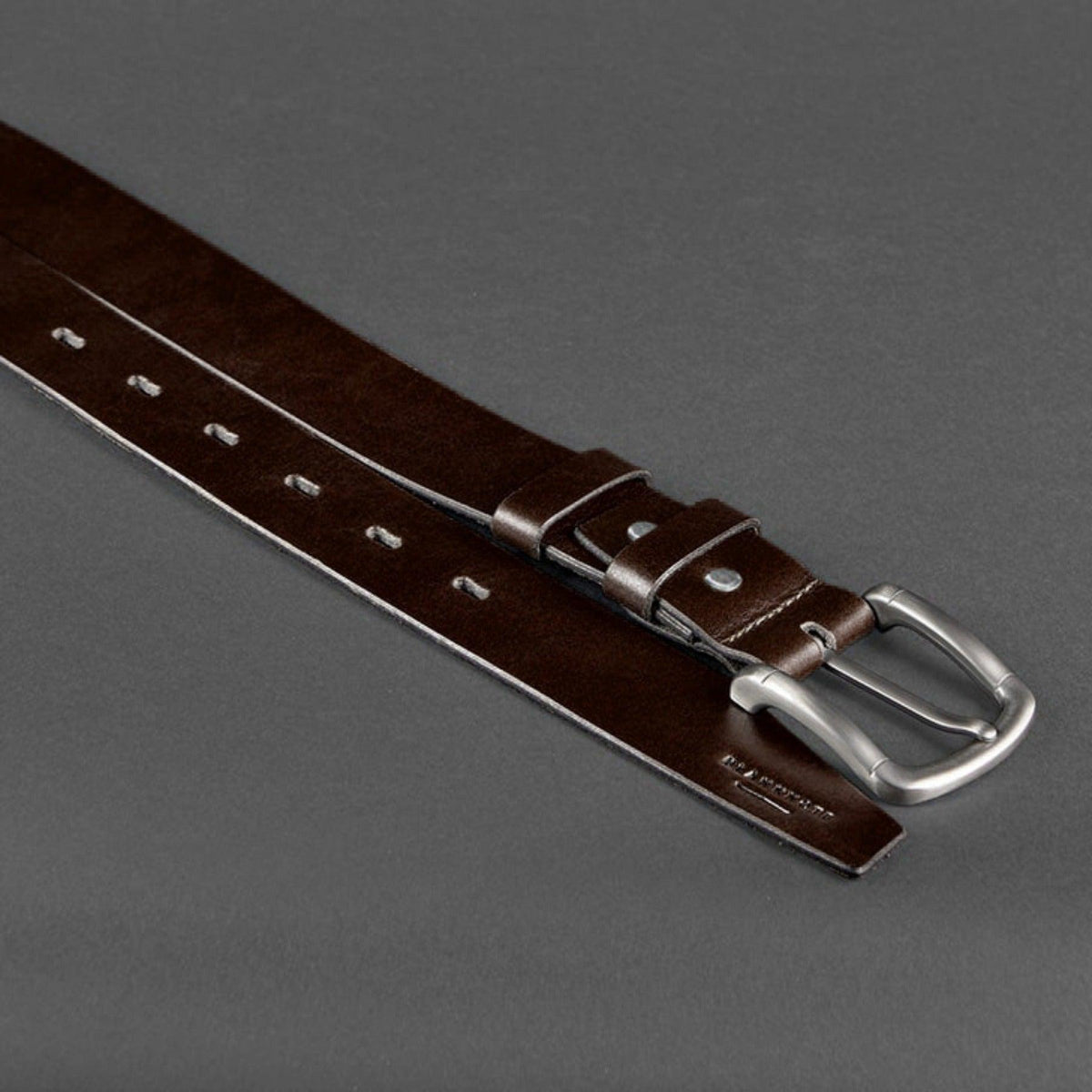 Handmade Brown Leather Men's Belt for Jeans High Quality – photo 4