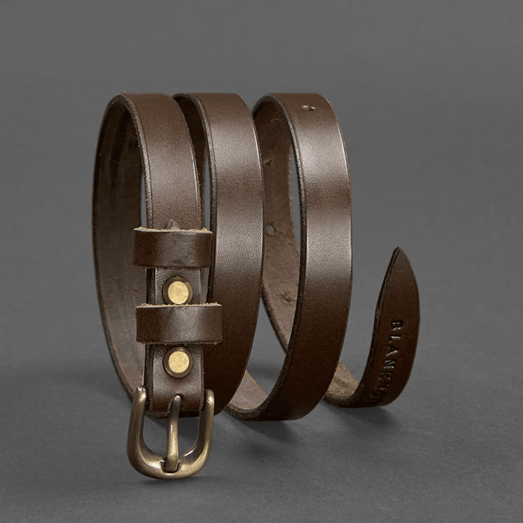 Handmade High Quality Narrow Leather Belt – photo 6