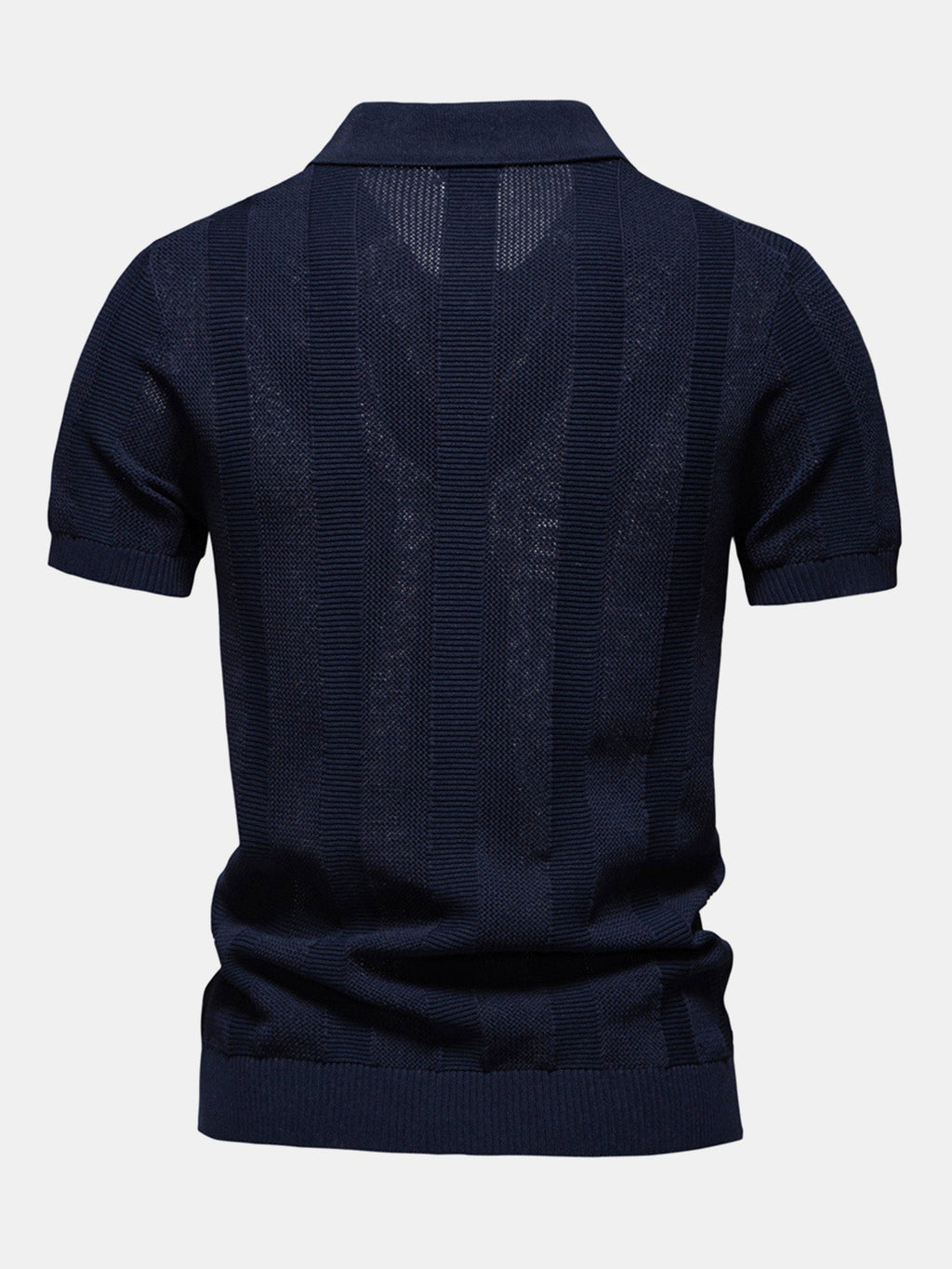Striped Hollow Knit V-Neck Polo – photo 3