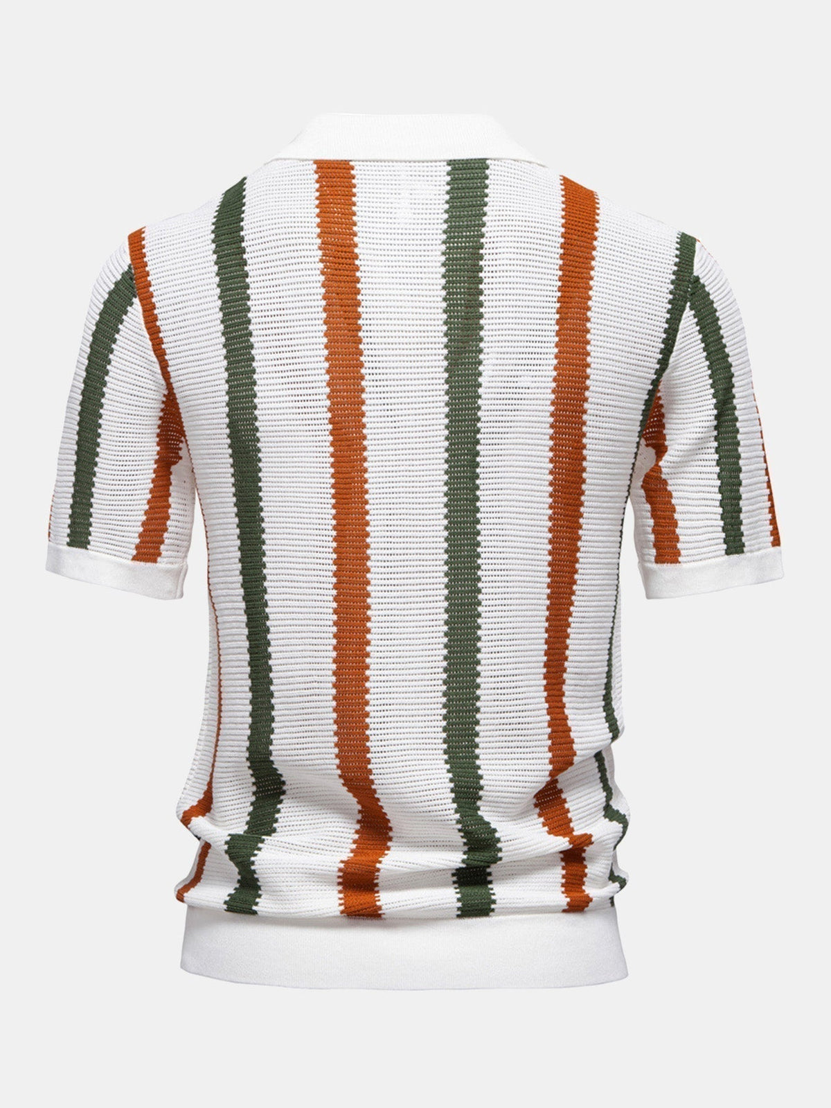 Striped V-Neck Knit Polo Shirt – photo 2