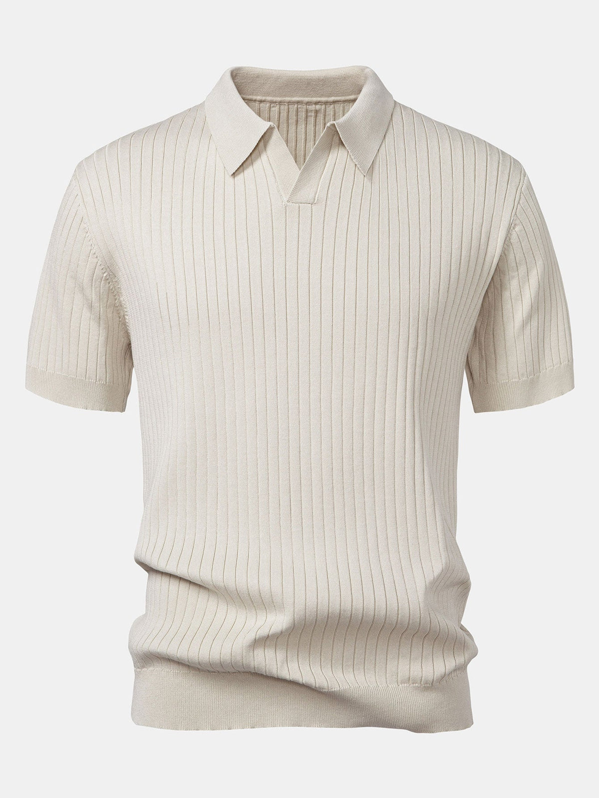 Striped V-Neck Knit Polo – photo 5