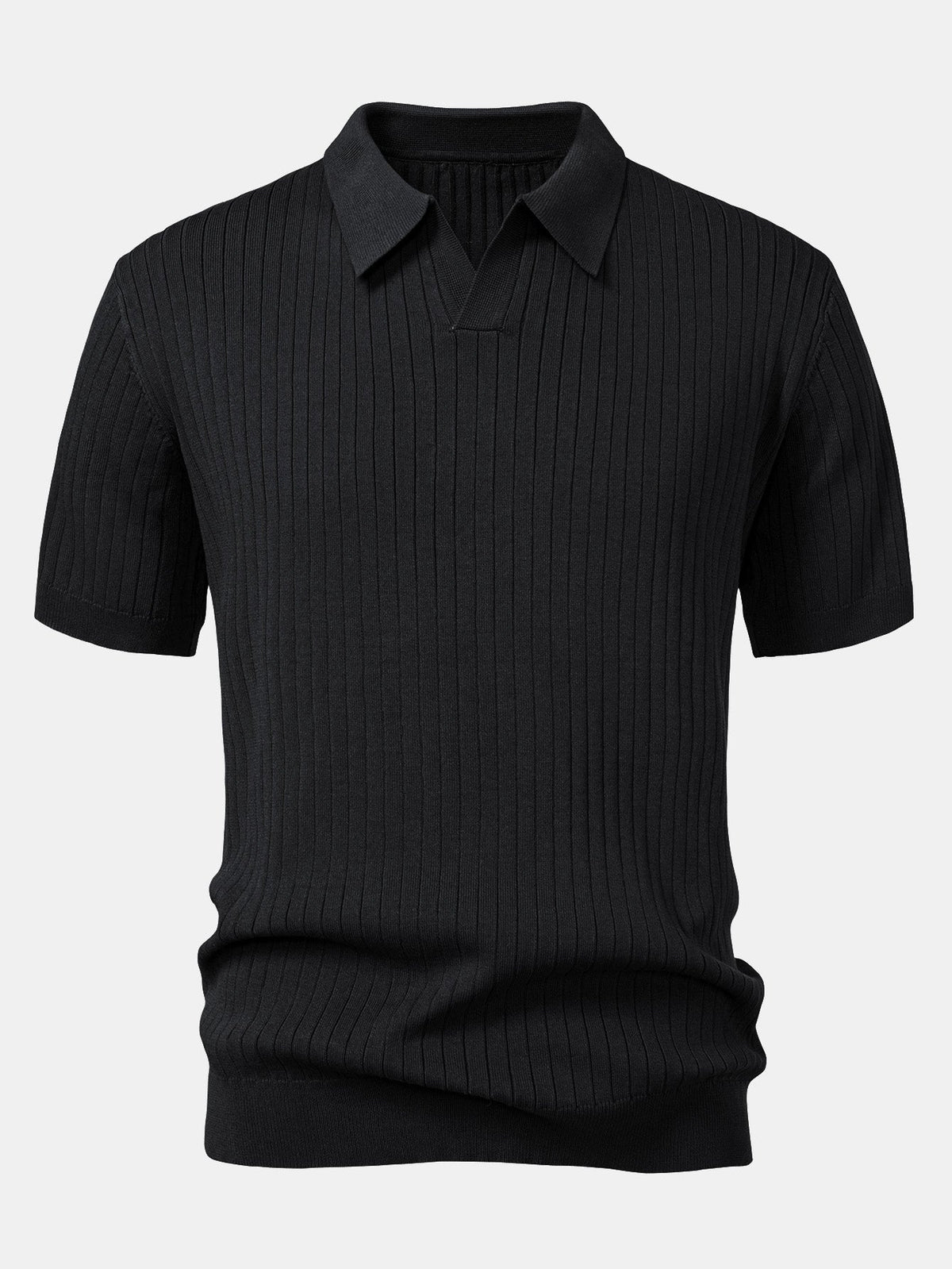 Striped V-Neck Knit Polo – photo 7
