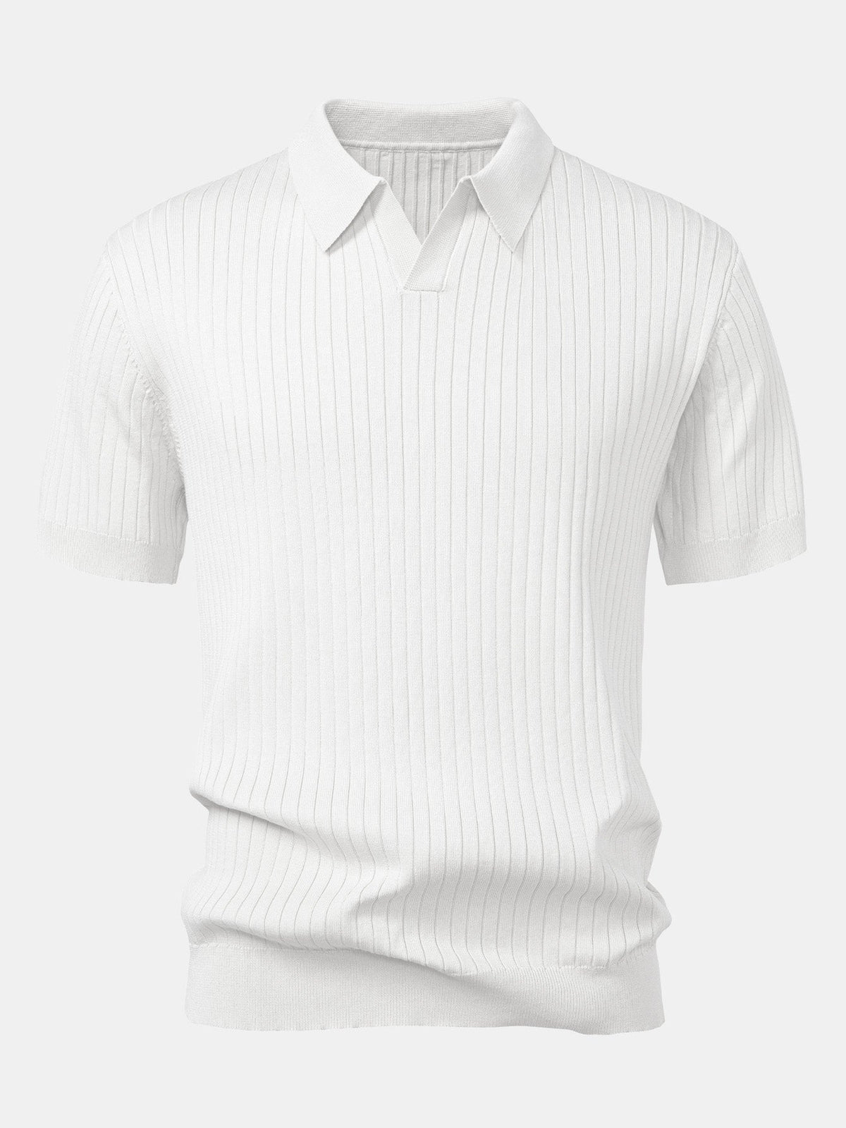 Striped V-Neck Knit Polo – photo 11
