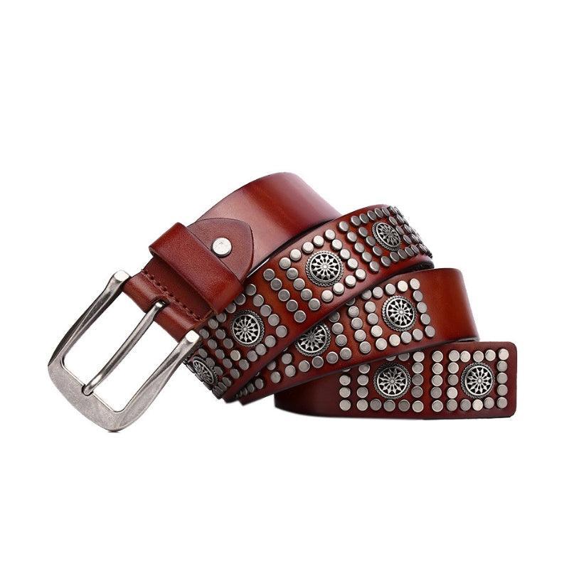 Studded Belt For Men, Silver Buckle, Makan Model – photo 3