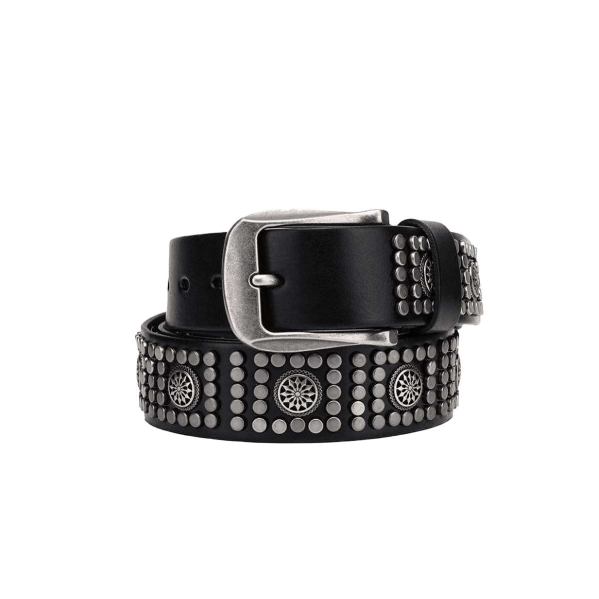 Studded Belt For Men, Silver Buckle, Makan Model – photo 4