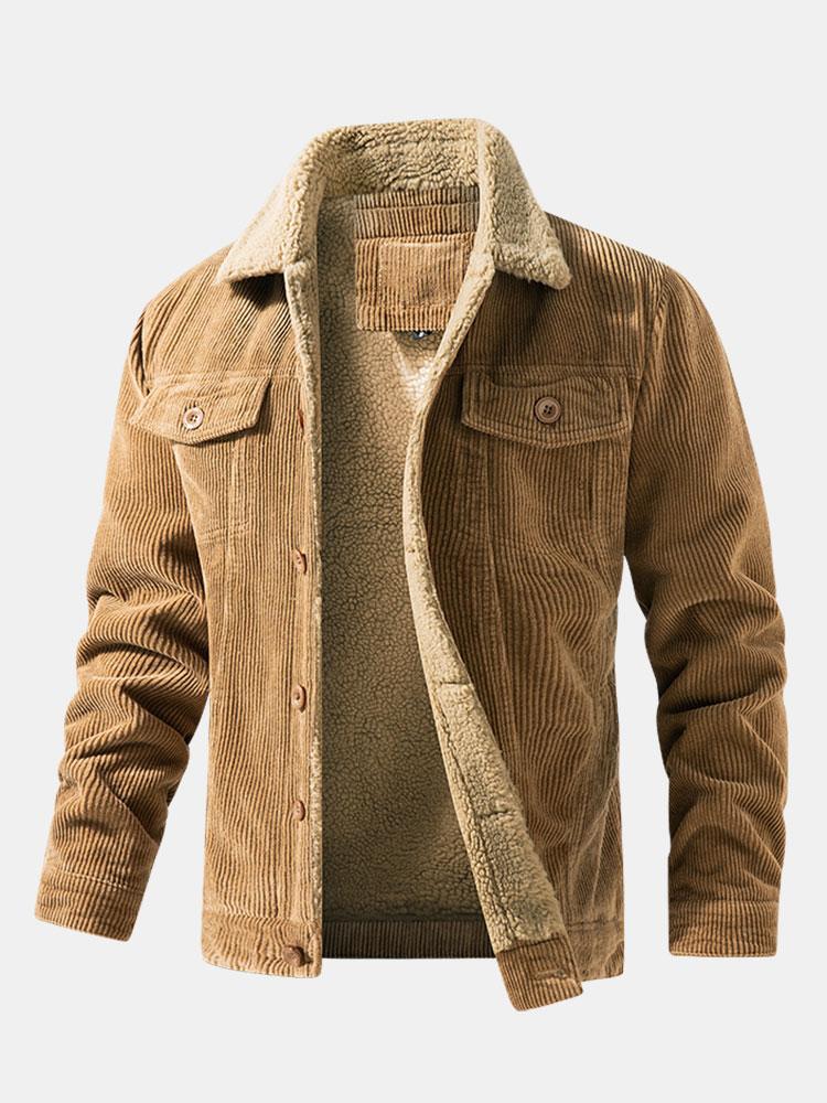 Teddy-Fleece Lined Cotton Corduroy Jacket – photo 7