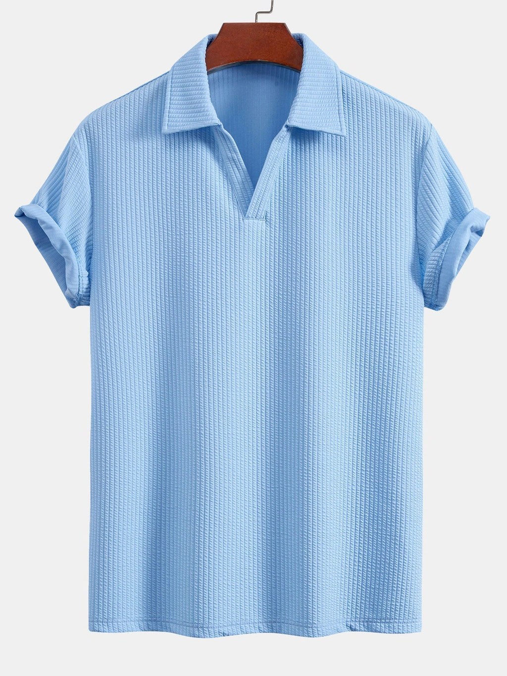 Textured V-Neck Polo & Shorts – photo 6
