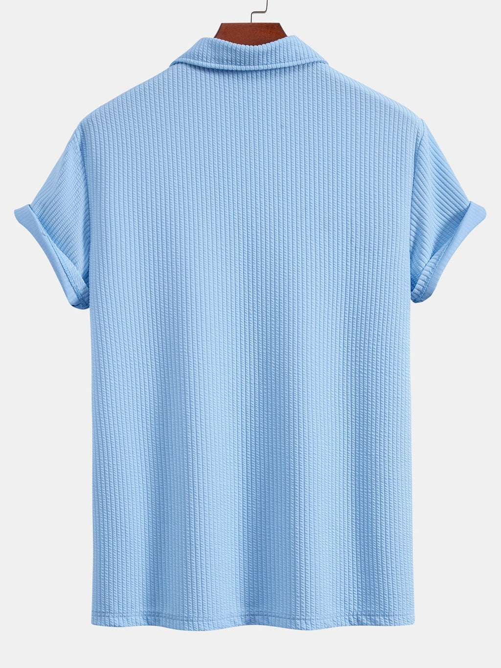 Textured V-Neck Polo & Trousers Set – photo 7