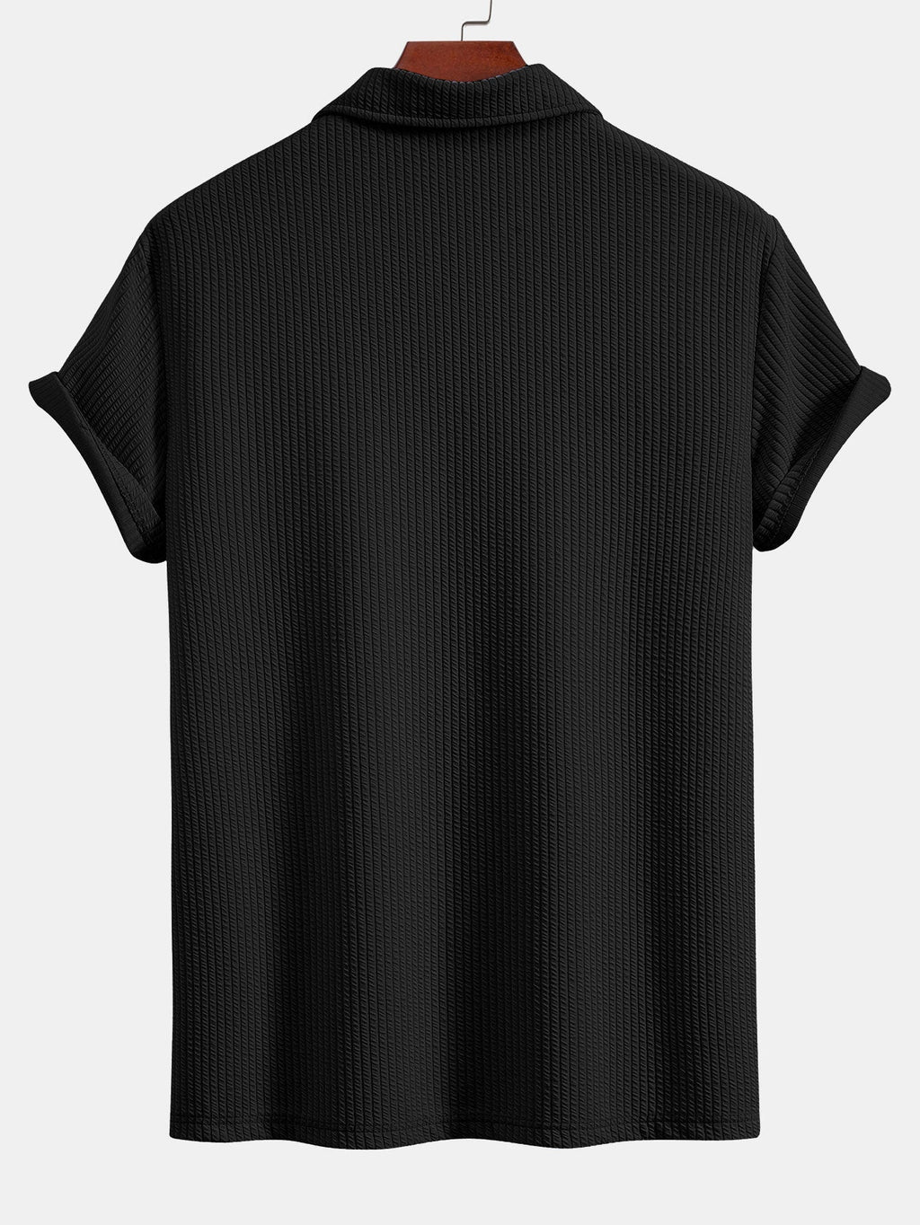 Textured V-Neck Polo & Trousers Set – photo 9