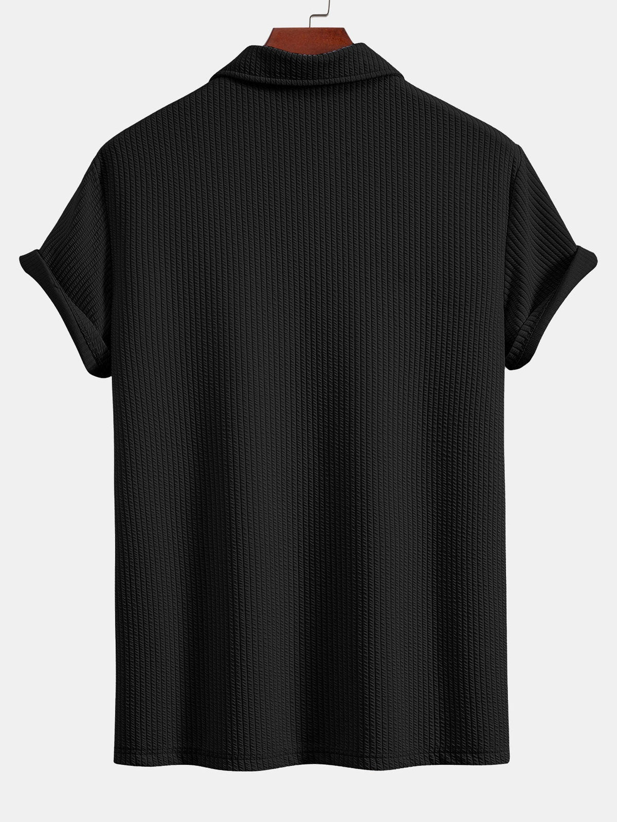 Textured V-Neck Polo & Trousers Set – photo 9