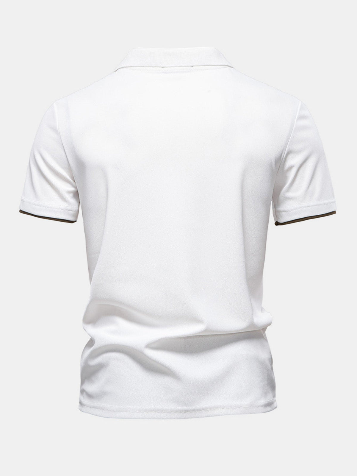 V-Neck Polo Shirt with Contrast Pique Design – photo 2